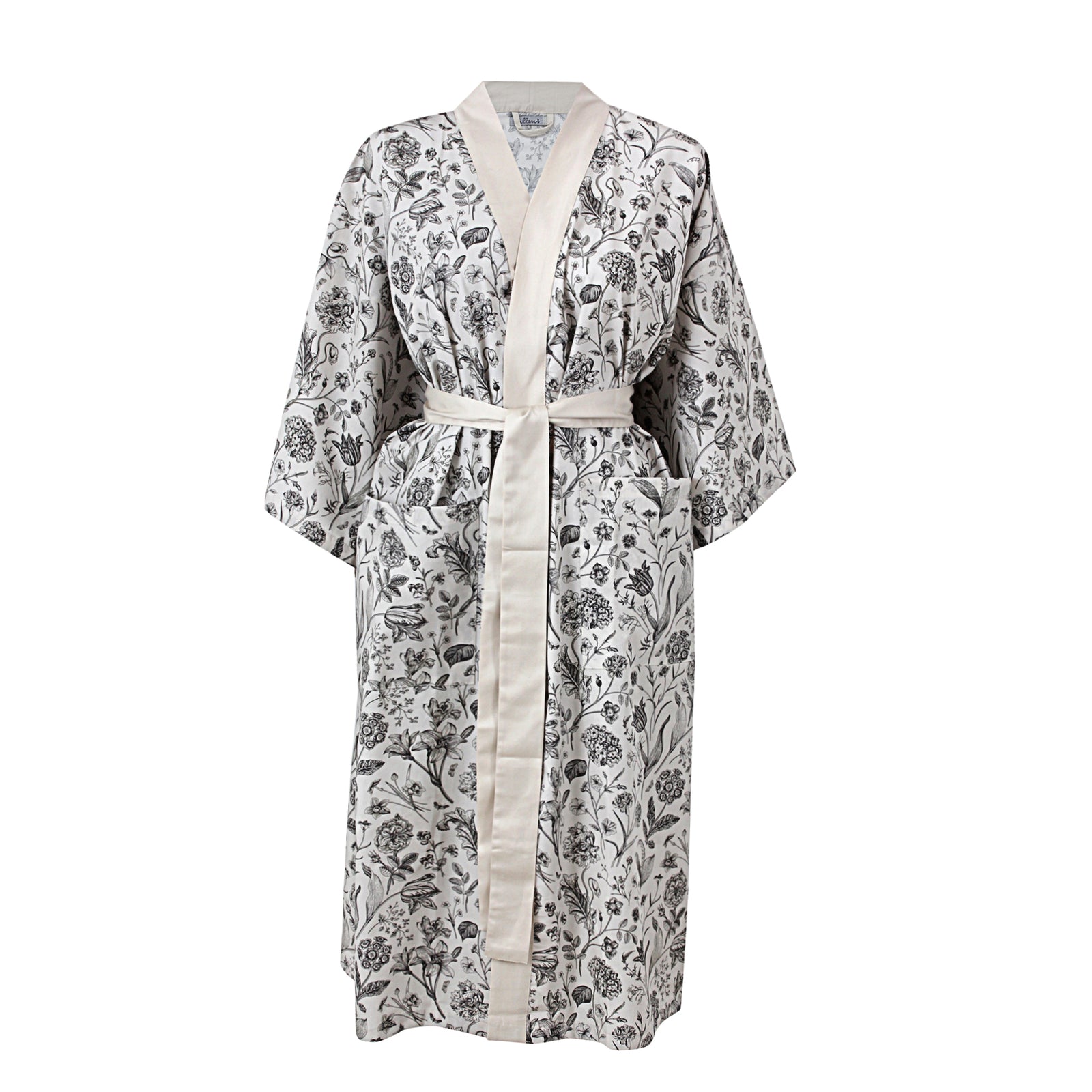 Graphite Florals Classic Cotton Kimono