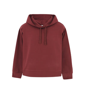 Wine Red Boxy Hoodie