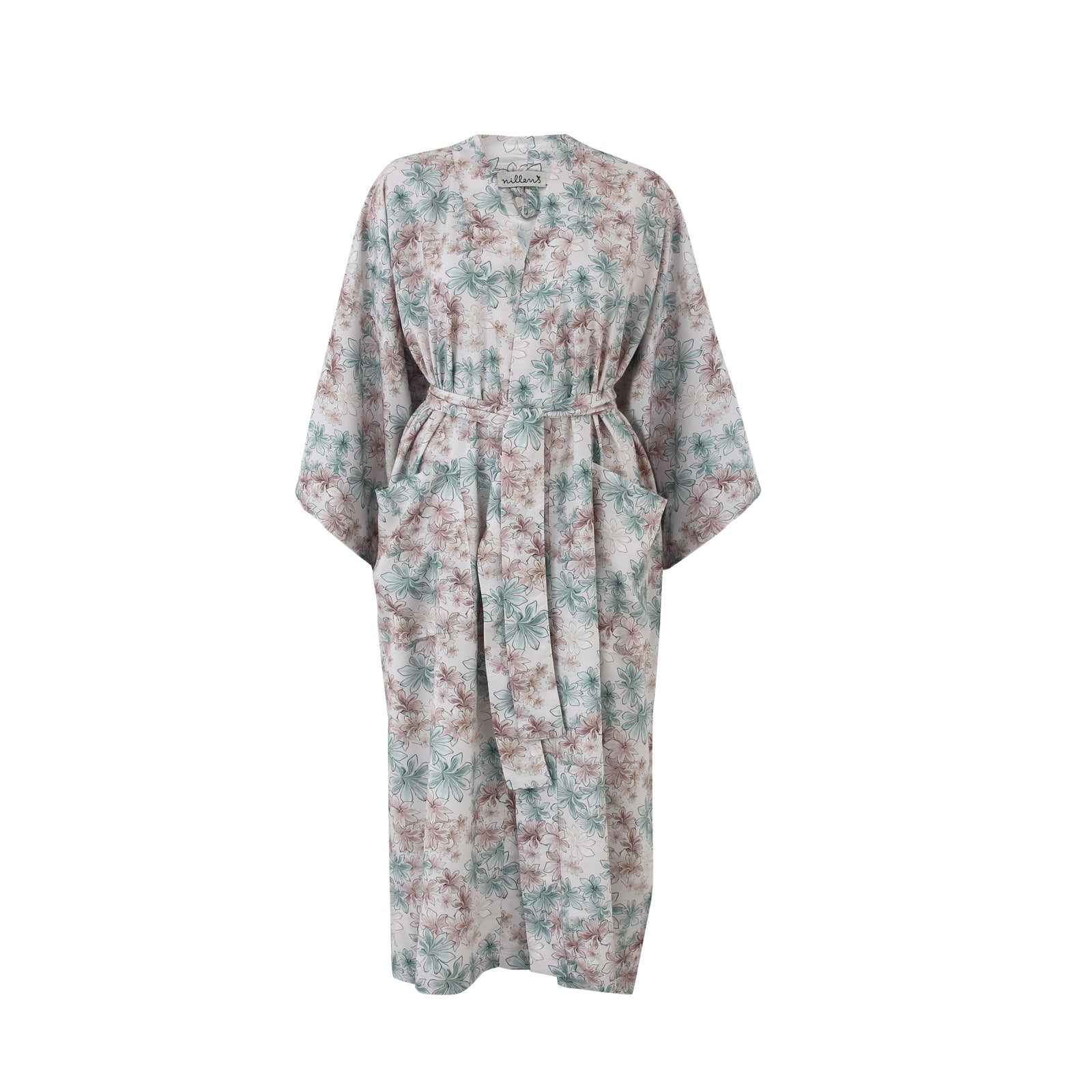 Sage Bloom Classic Cotton Kimono