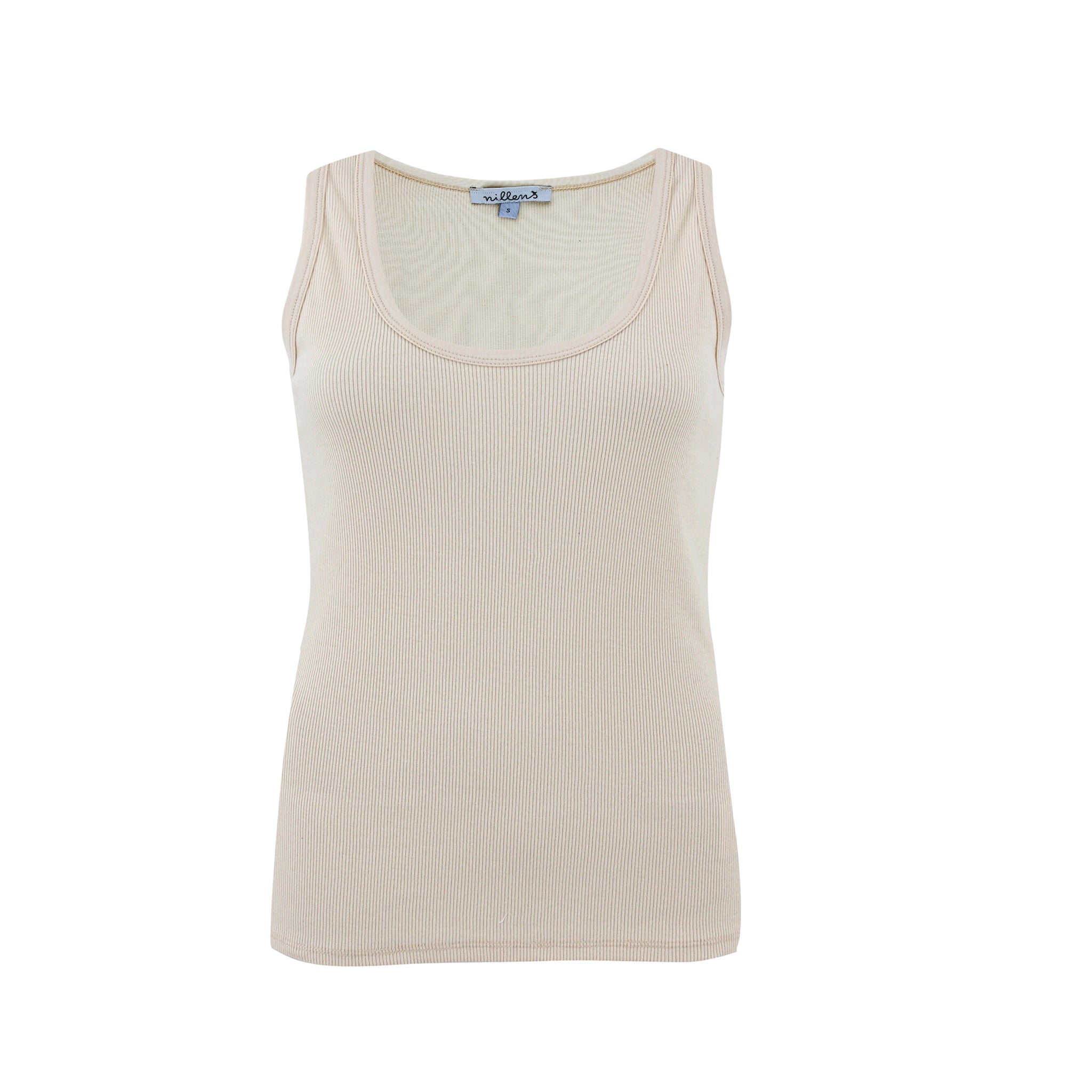 Beige Ribbed Tank
