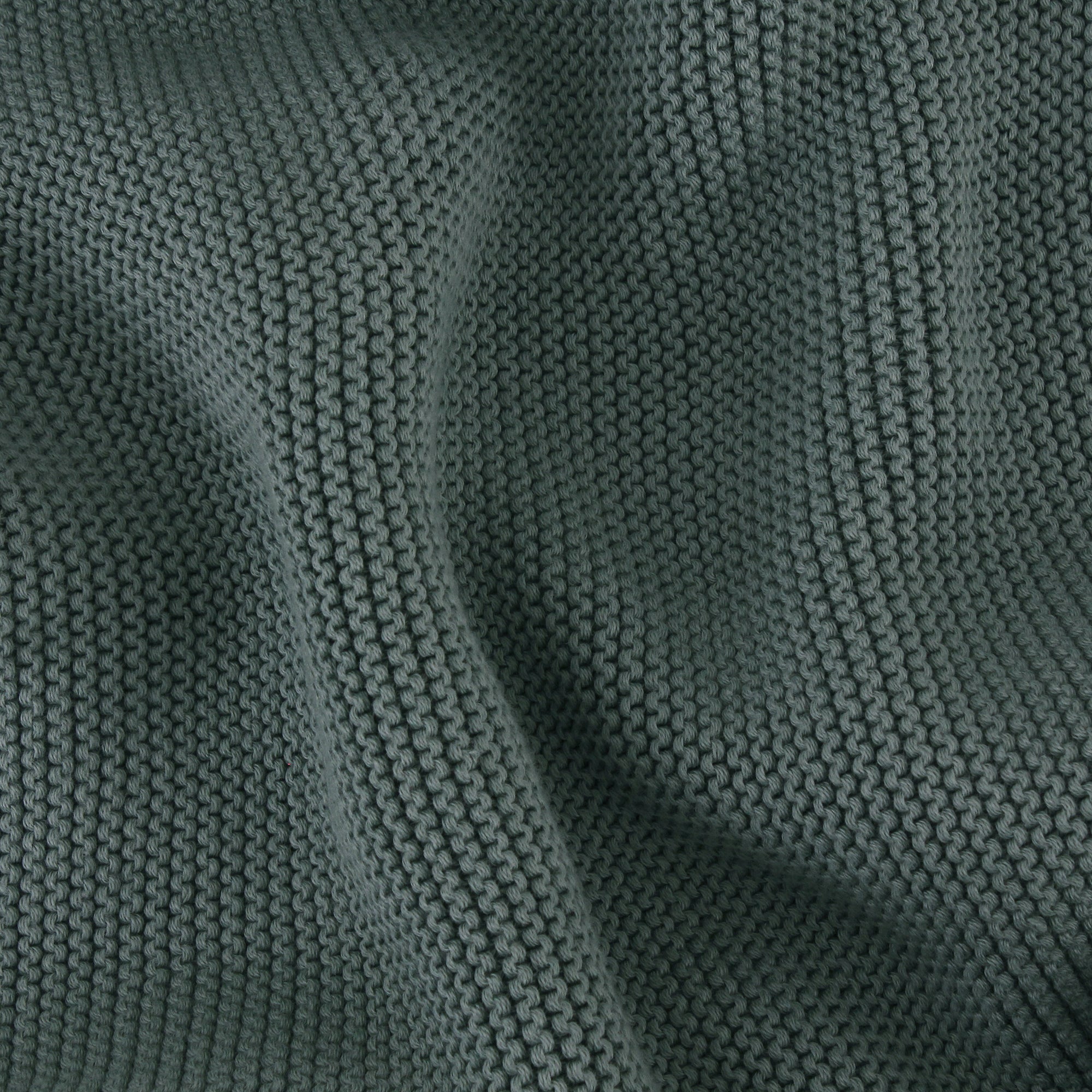 Olive Cotton Knit Throw Blanket