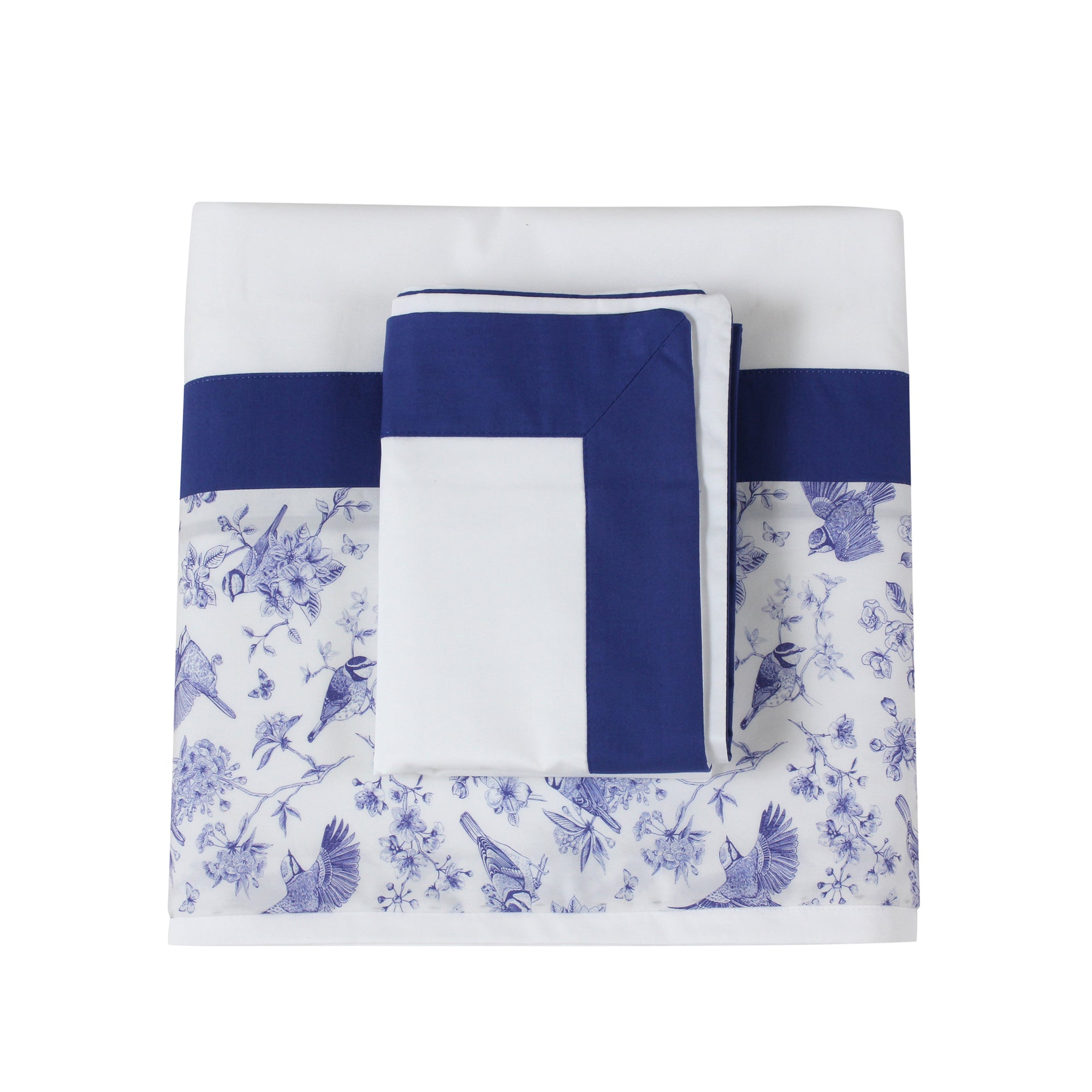 Blue Robins Sheet + Pillowcases