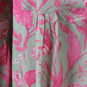 Jade and Pink Florals Fez Dress