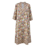Coloured Houses Cotton Kaftan Dress