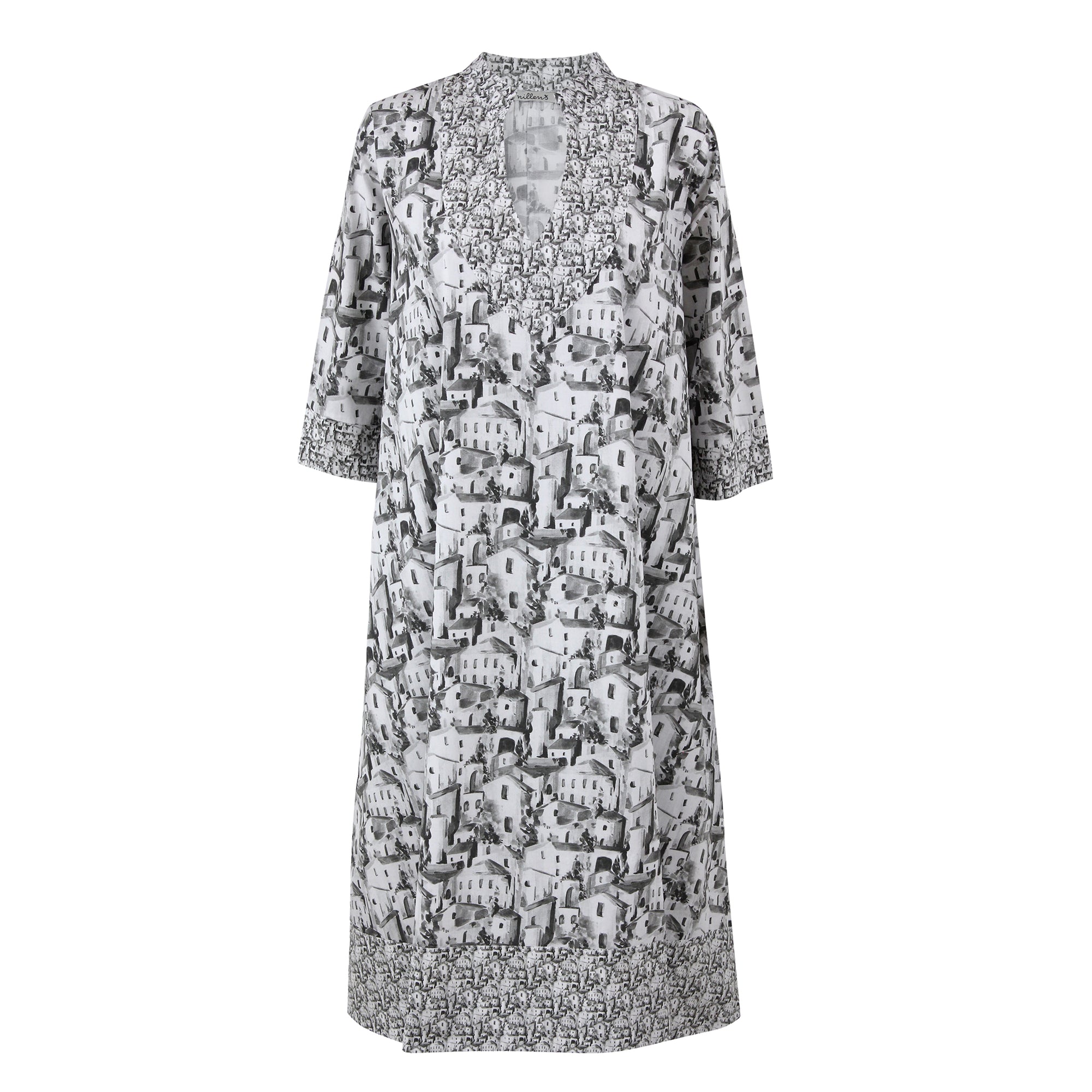 Grey Houses Cotton Kaftan Dress