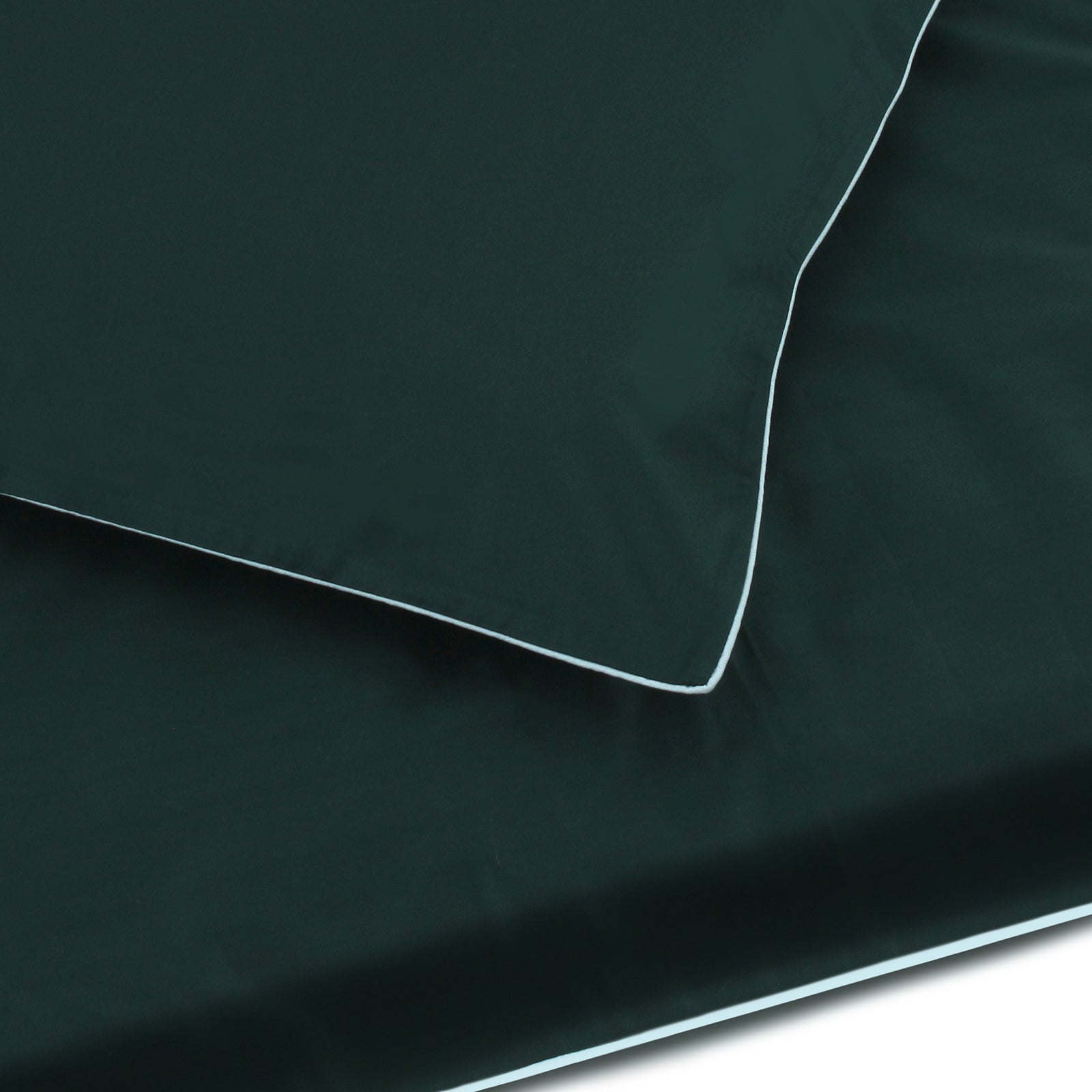 Dark Teal\/Blue Piping Duvet + Pillowcases (600 TC)