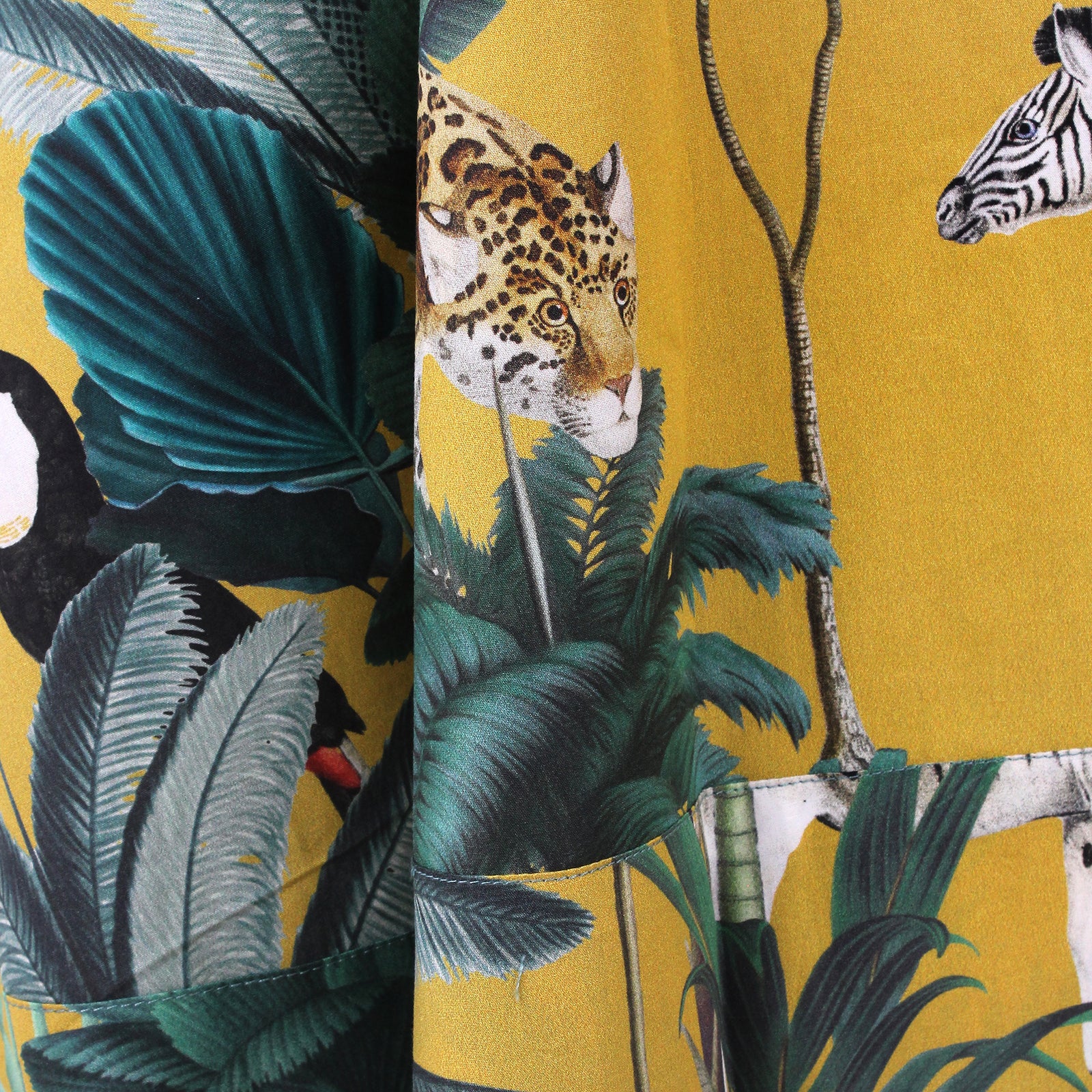 Saffron Jungle Cotton Kaftan Dress