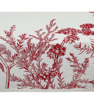 Winter Garden Red Linen Tablecloth