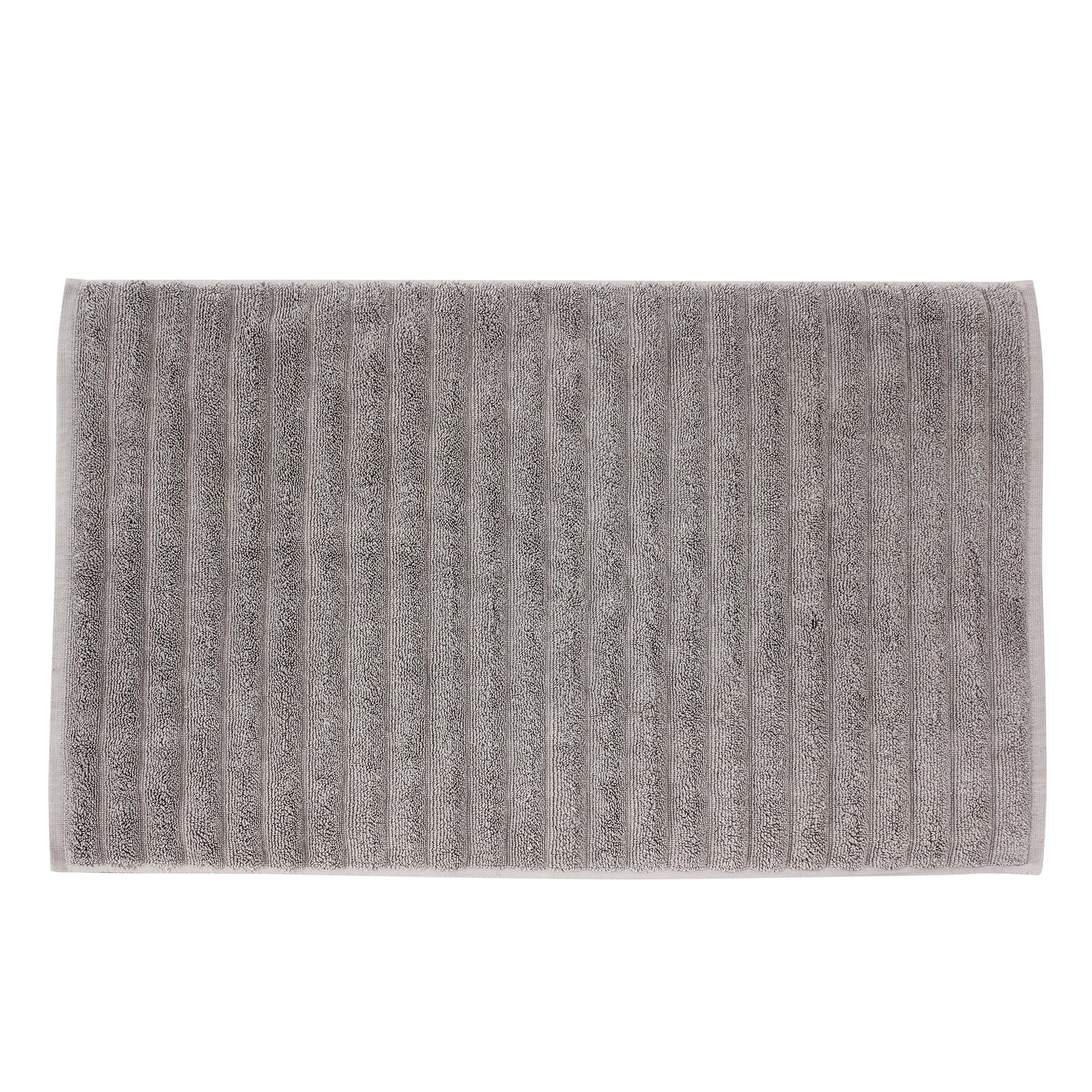 Stone Grey Striped Bath Mat