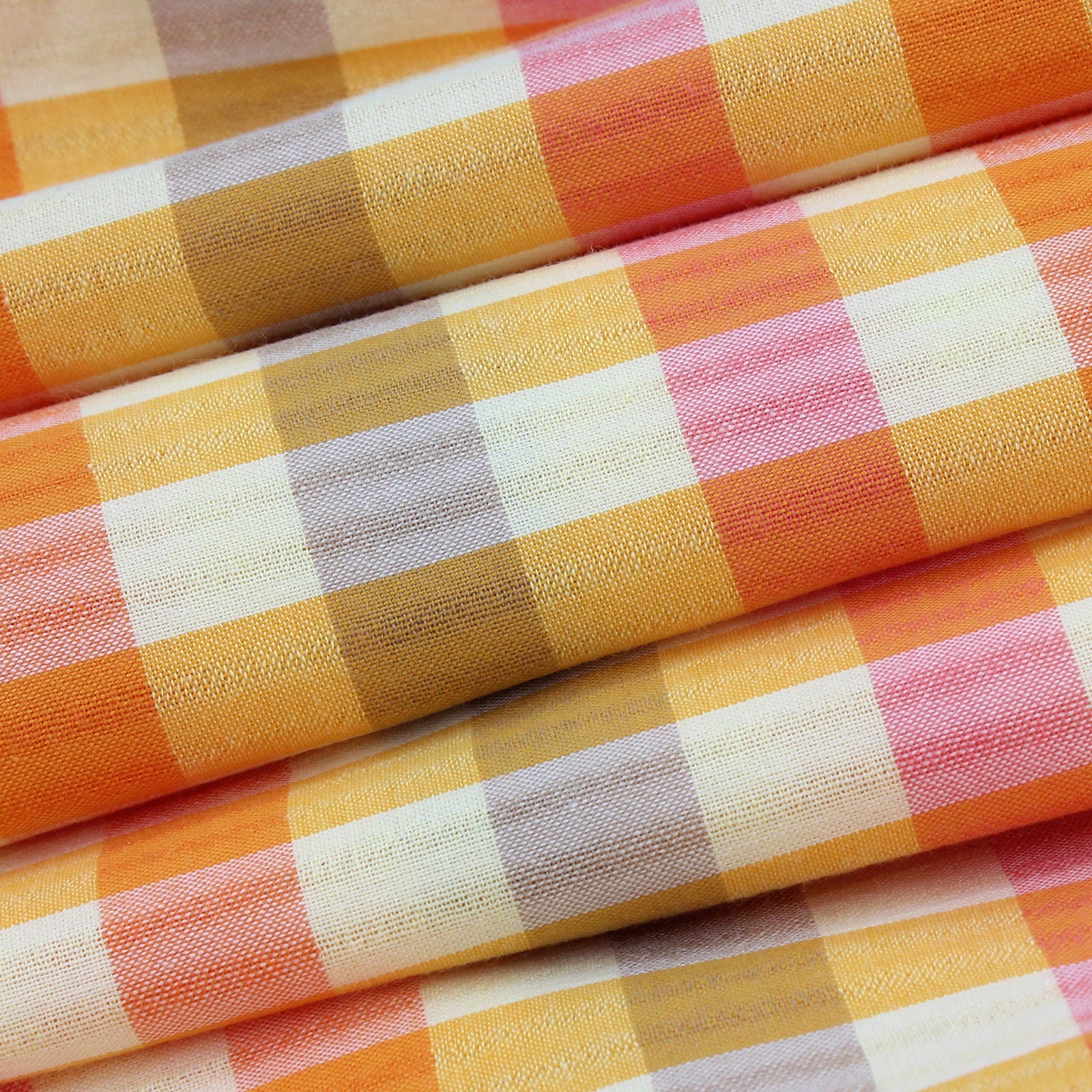 Orange Checks Short Sleeve Shirt