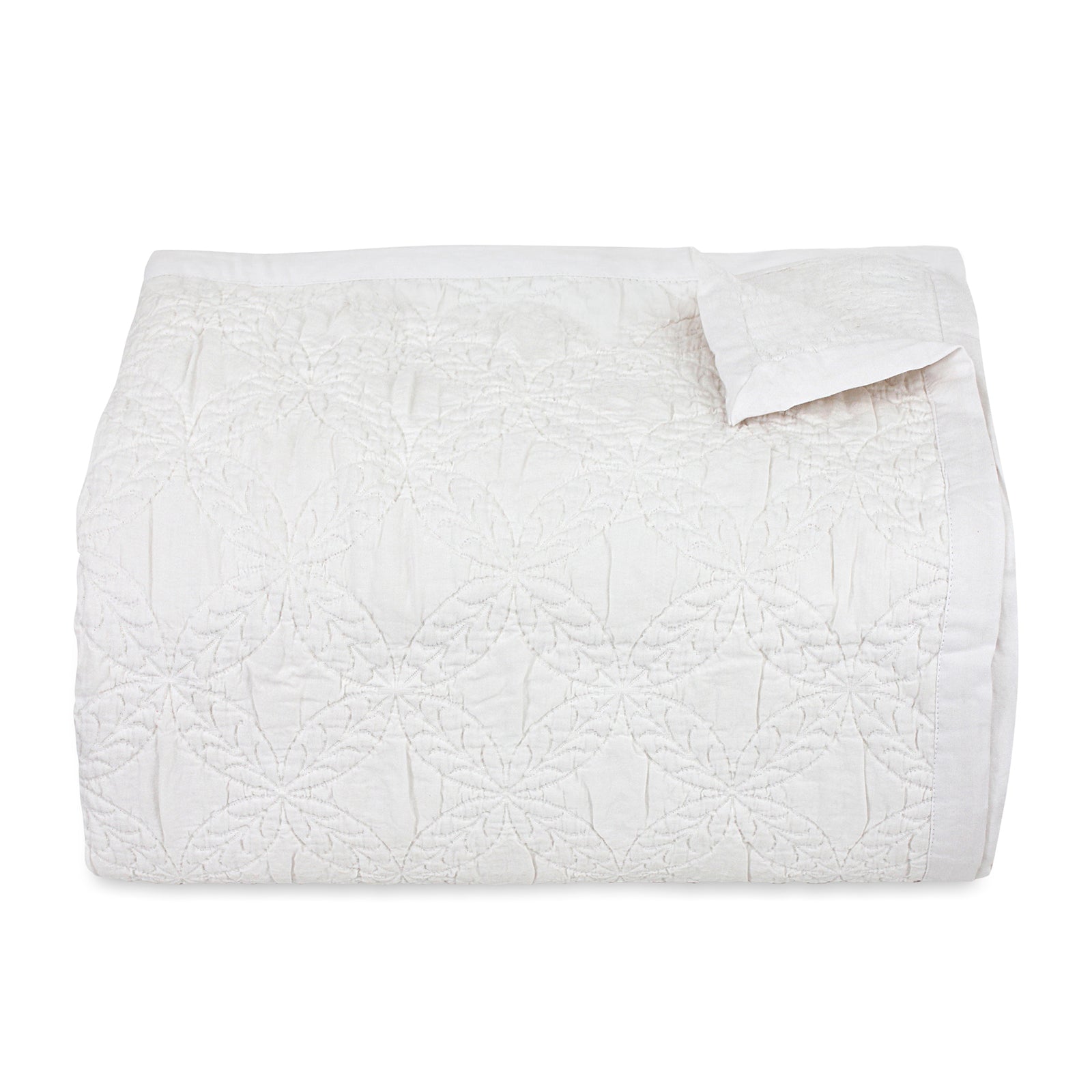White Circles Jacquard Bedspread - Single