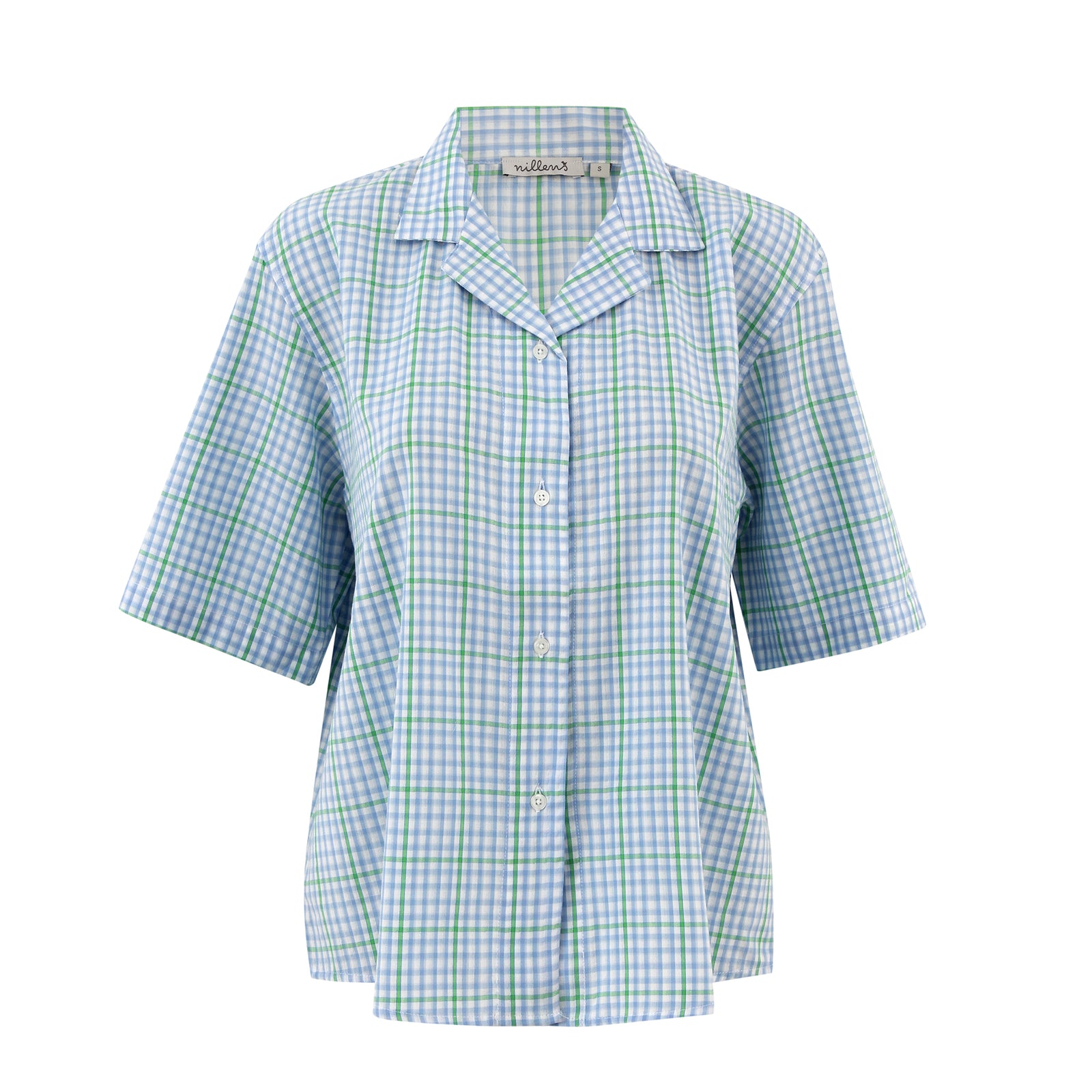 Blue/Green Checks Short Sleeve Shirt