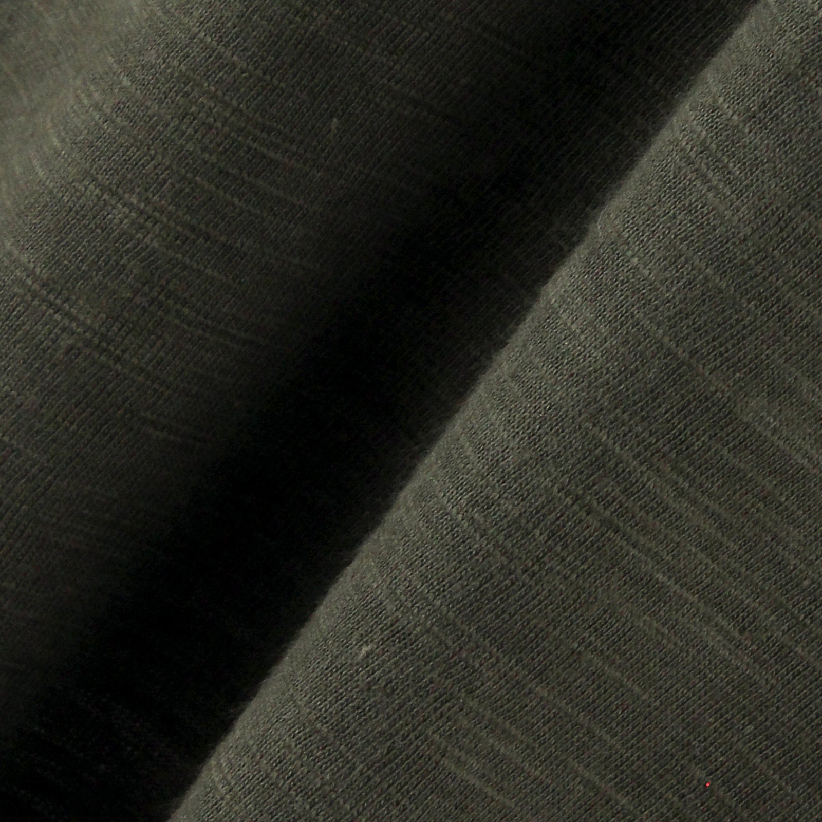 Army Green Cotton Slub V-Neck T-Shirt