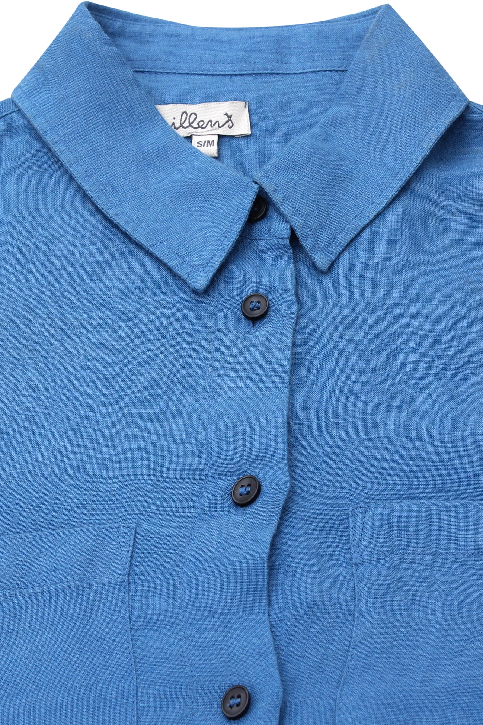 Blue Linen Long Sleeve Shirt