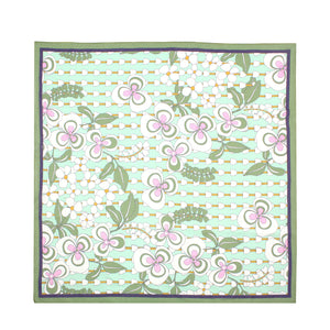 Green Retro Printed Cotton Scarf