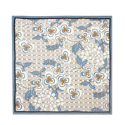 Beige Retro Printed Cotton Scarf