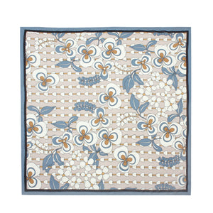 Beige Retro Printed Cotton Scarf
