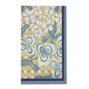 Yellow Retro Printed Cotton Scarf
