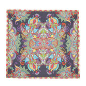 Black Mandala Printed Cotton Scarf