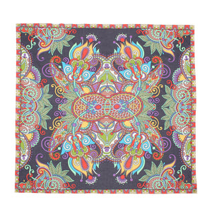 Black Mandala Printed Cotton Scarf