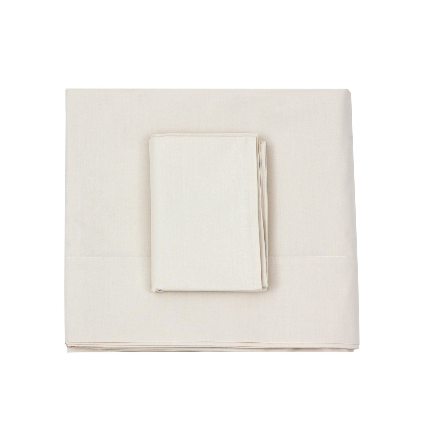 Plain Off-White Sheet +  Pillowcases (350) TC