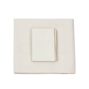 Plain Off-White Sheet +  Pillowcases (350) TC