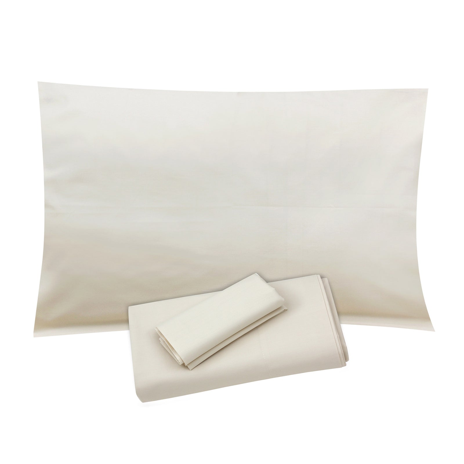 Plain Off-White Sheet +  Pillowcases (350) TC