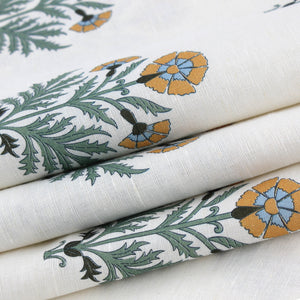 Sunlit Florals Linen Kaftan Dress