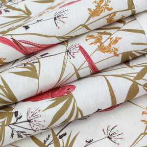 Pink Parrots Linen Kaftan Dress