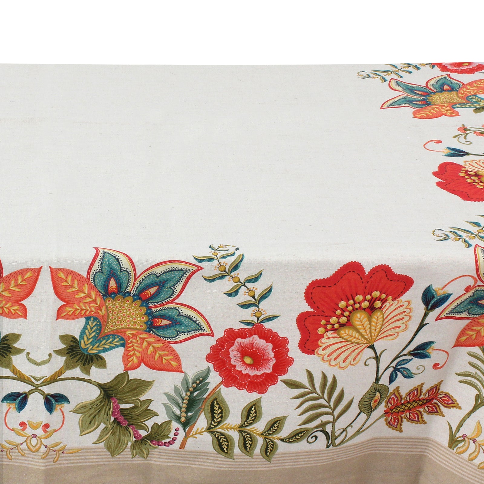 Lotus Frame Linen Tablecloth