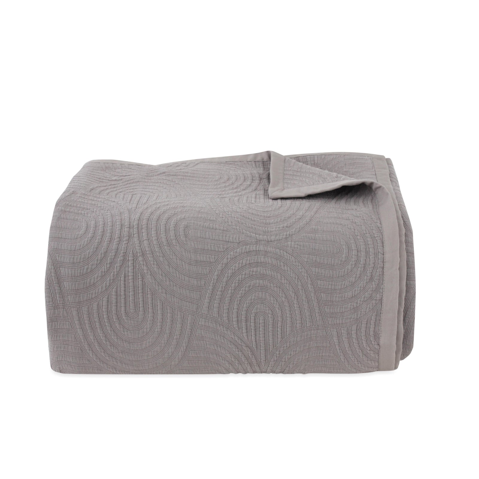 Dark Grey Aurora Jacquard Bedspread