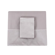 Lilac With White Piping Sheet + Pillowcases