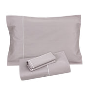 Lilac With White Piping Sheet + Pillowcases