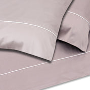 Lilac With White Piping Sheet + Pillowcases