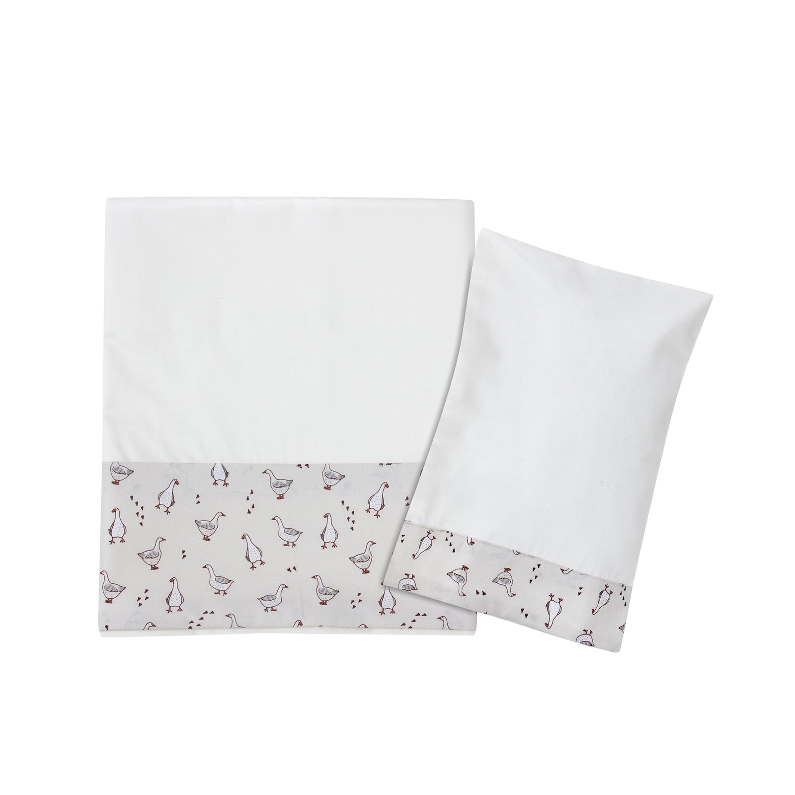 Beige Ducks Baby Sheet Set
