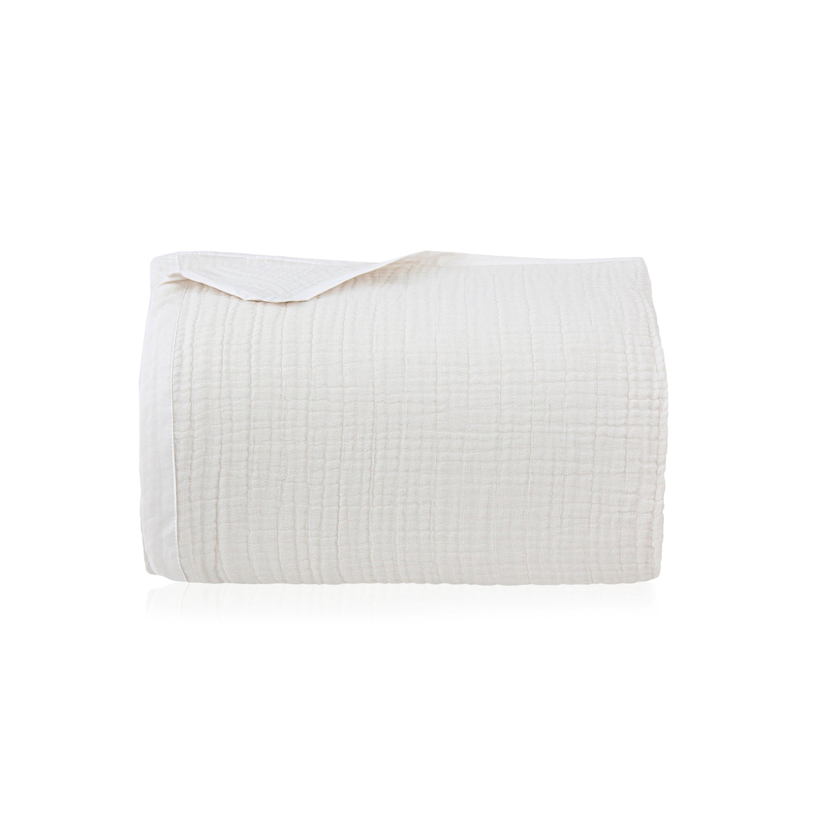 Off-White Cotton Muslin Bedspread