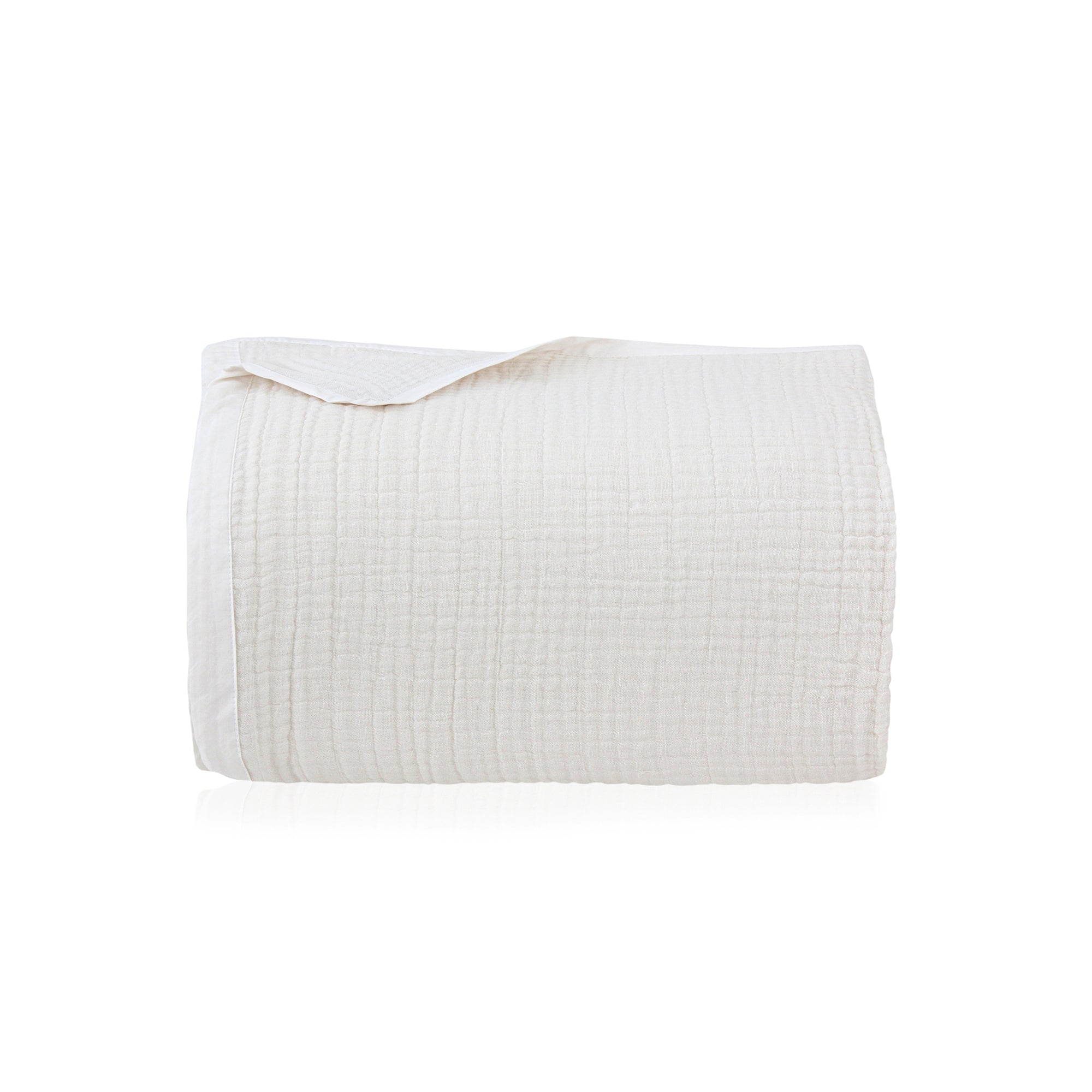 Off-White Cotton Muslin Bedspread