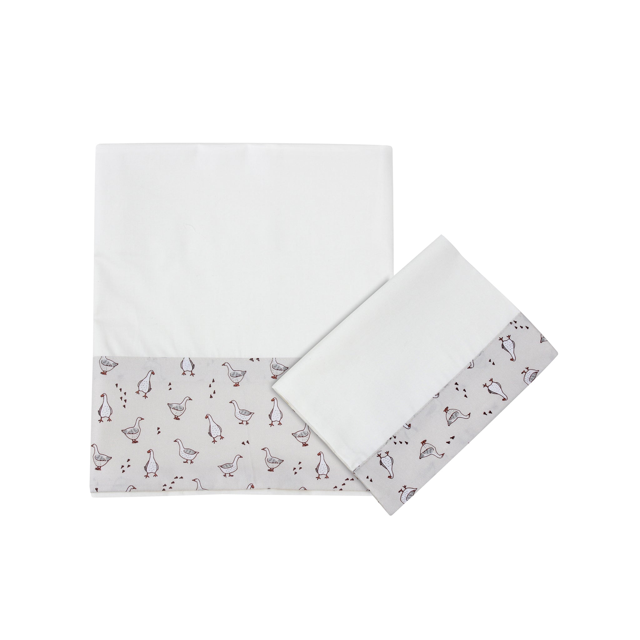 Beige Ducks Baby Sheet Set