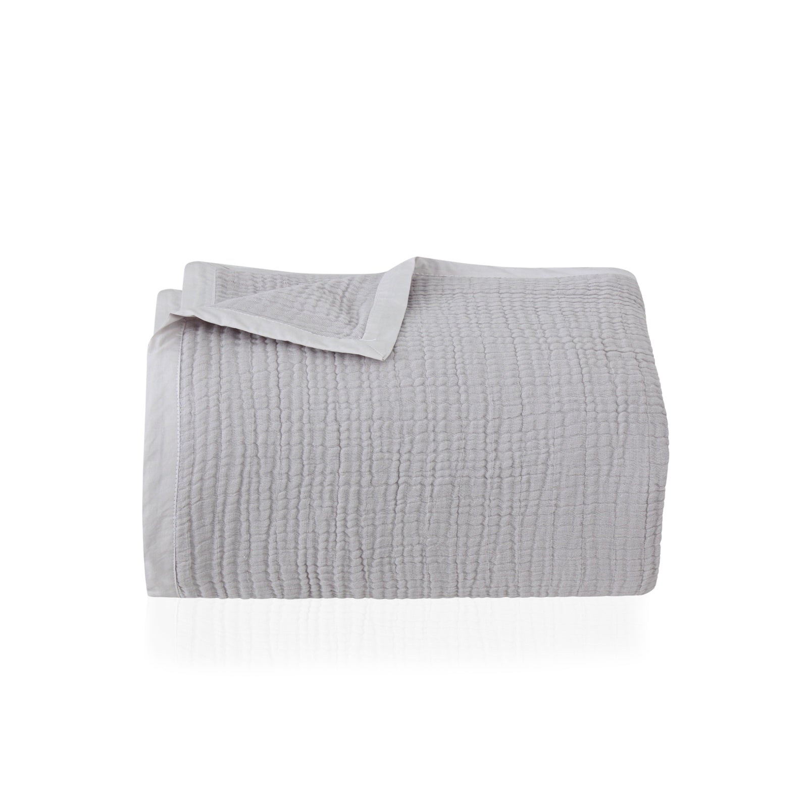 Grey Cotton Muslin Bedspread