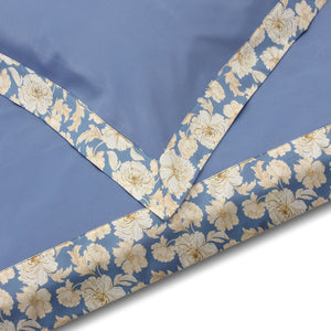 Cream on Blue Border + Pillowcases (600 TC)