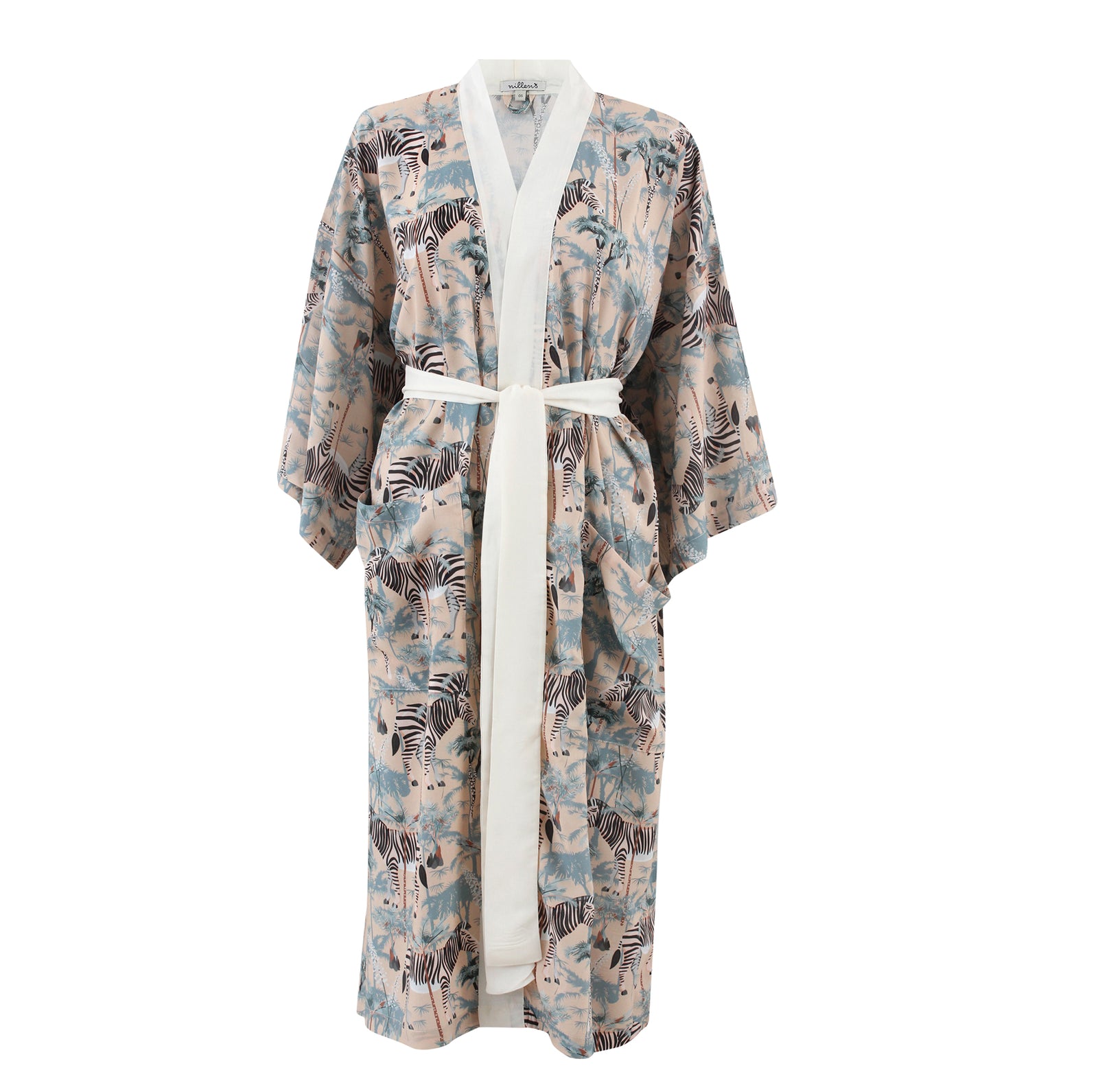 Off-White Zebra Silky Viscose Kimono