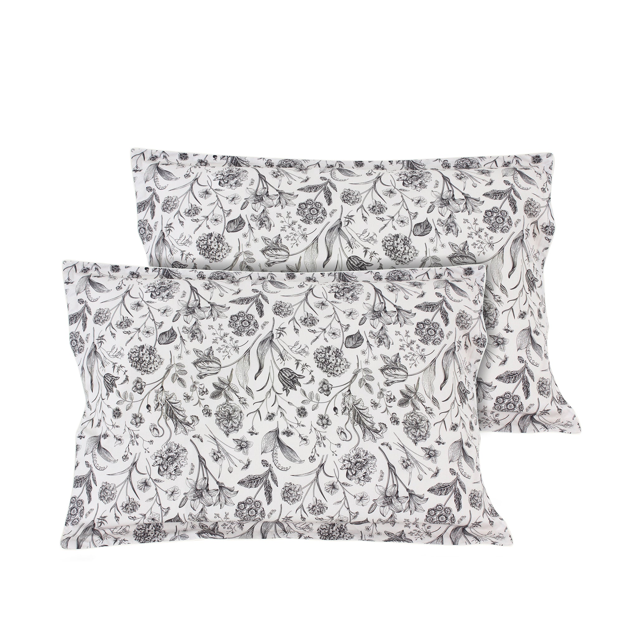 Graphite Florals Pillowcases