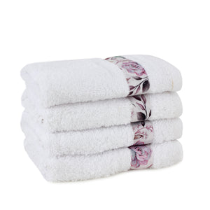 Lilac Roses Hand Towels (Set of 4)