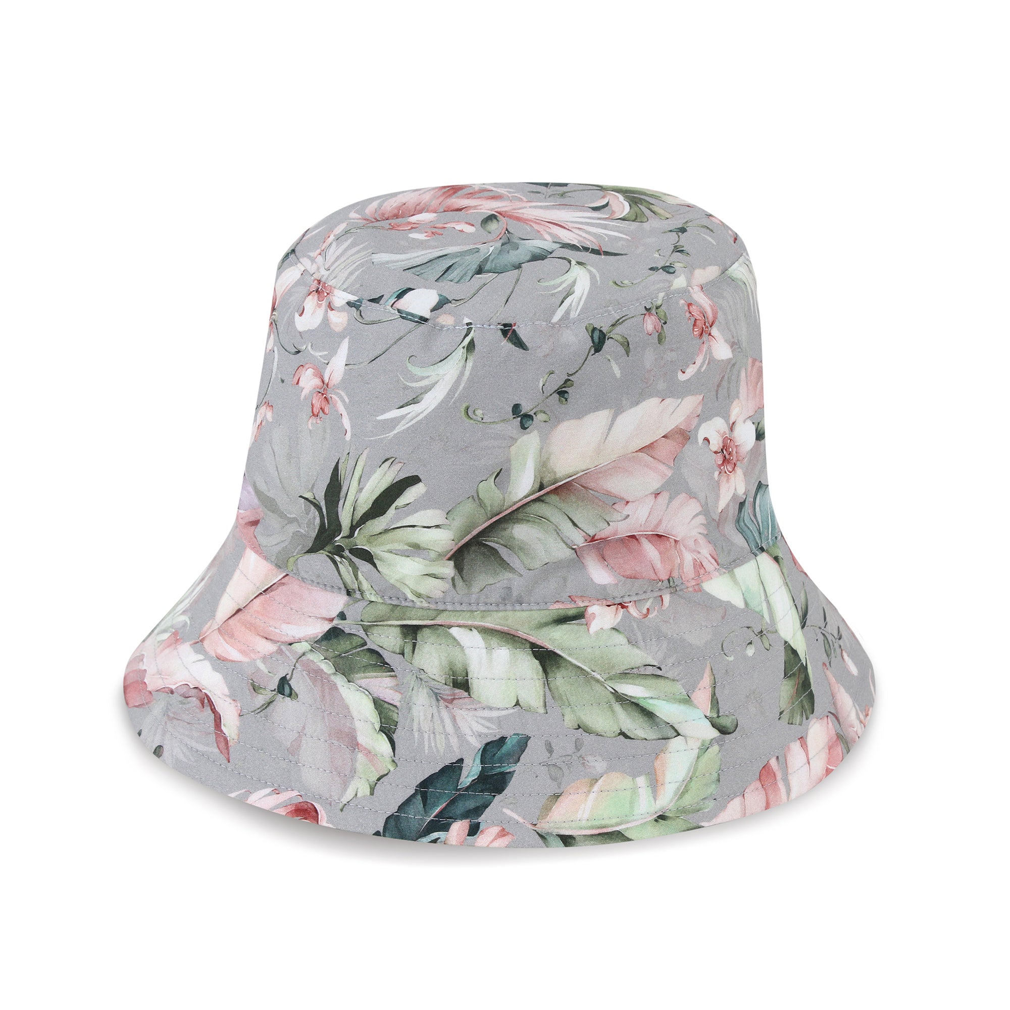 Grey Leaves Bucket Hat