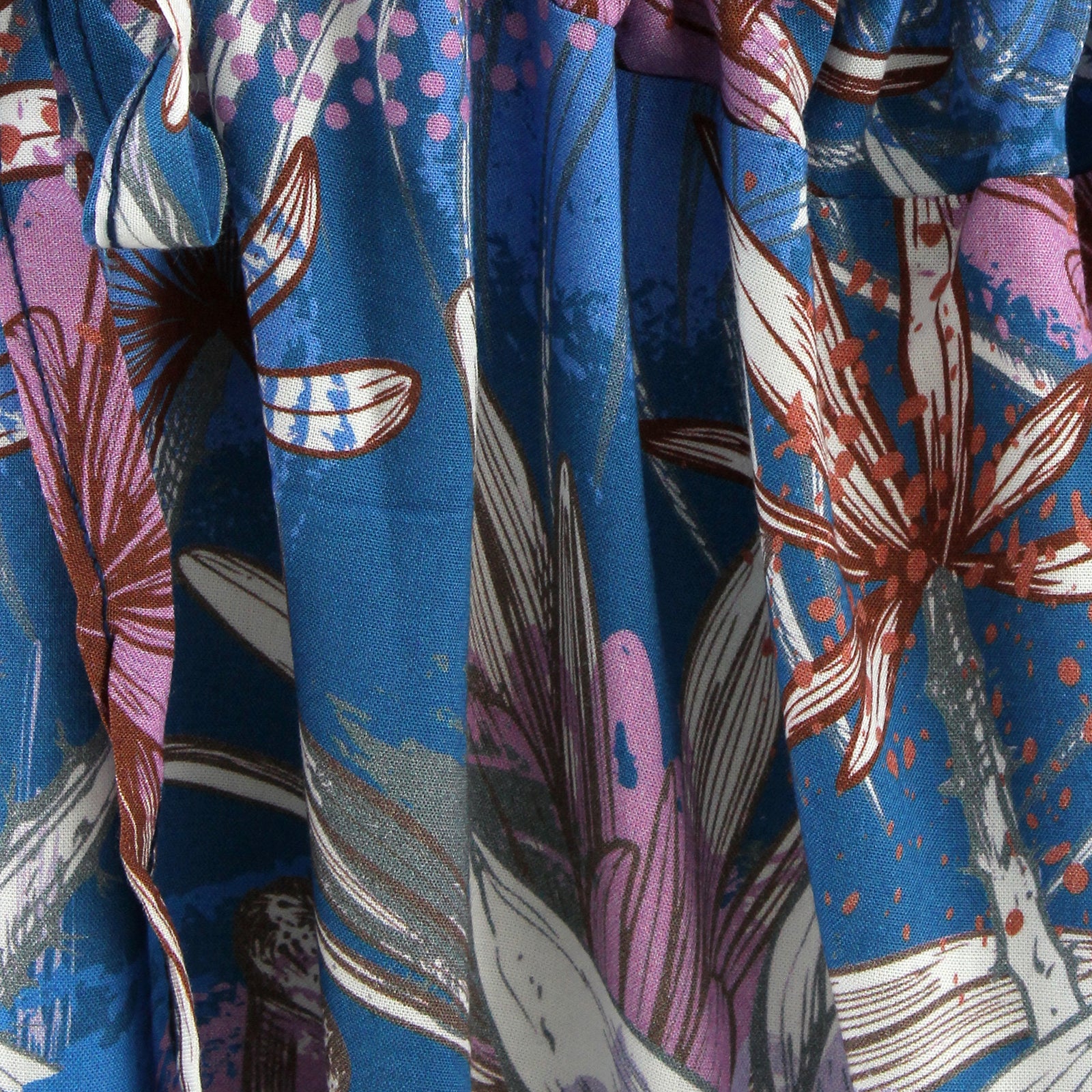 Blue Florals lris Tie Front Dress