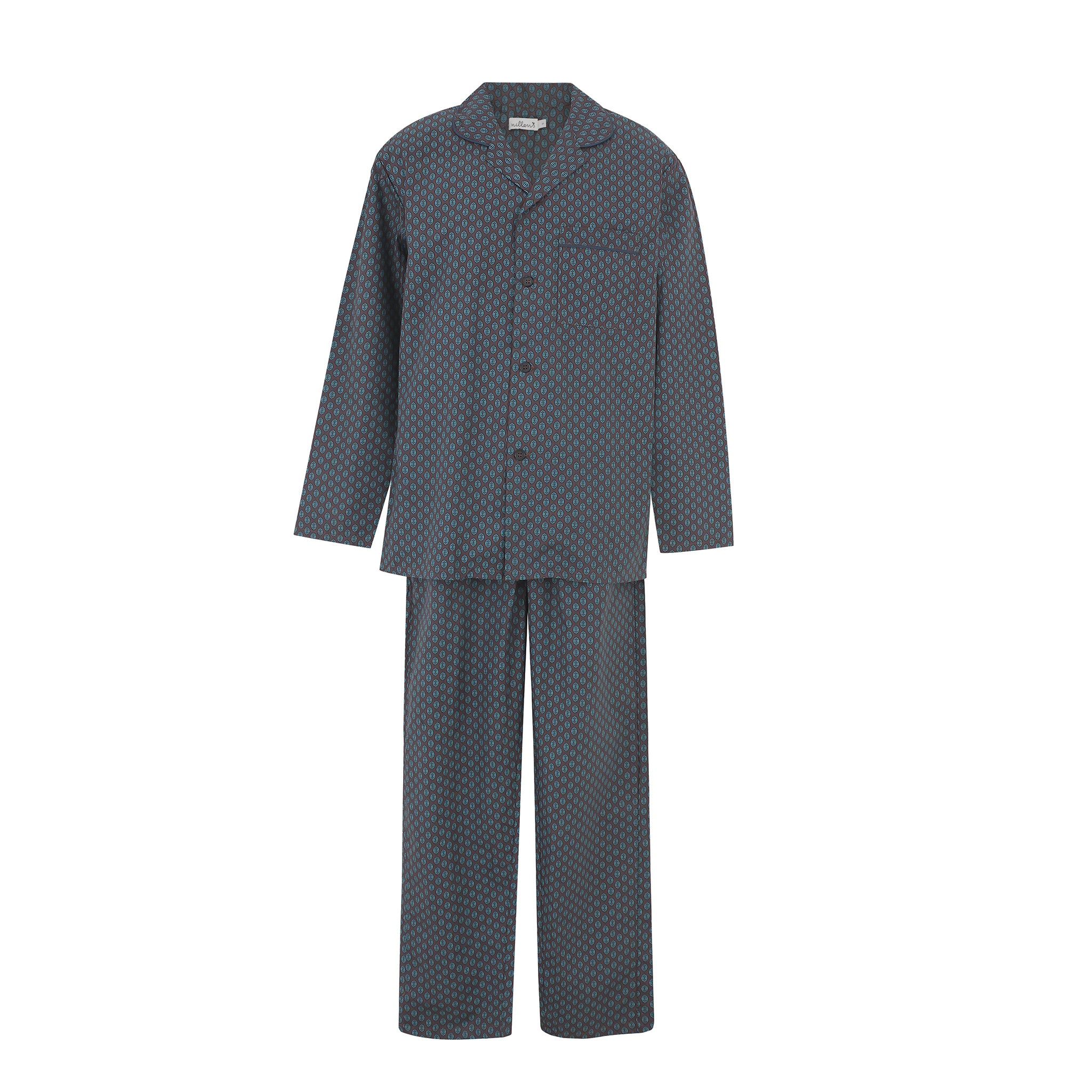 Brown Tile Men’s Printed Pyjama Set