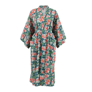 Garden Azure Warm Cotton Kimono