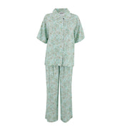 Mint Paisley Piping Silky Viscose Pyjama Set