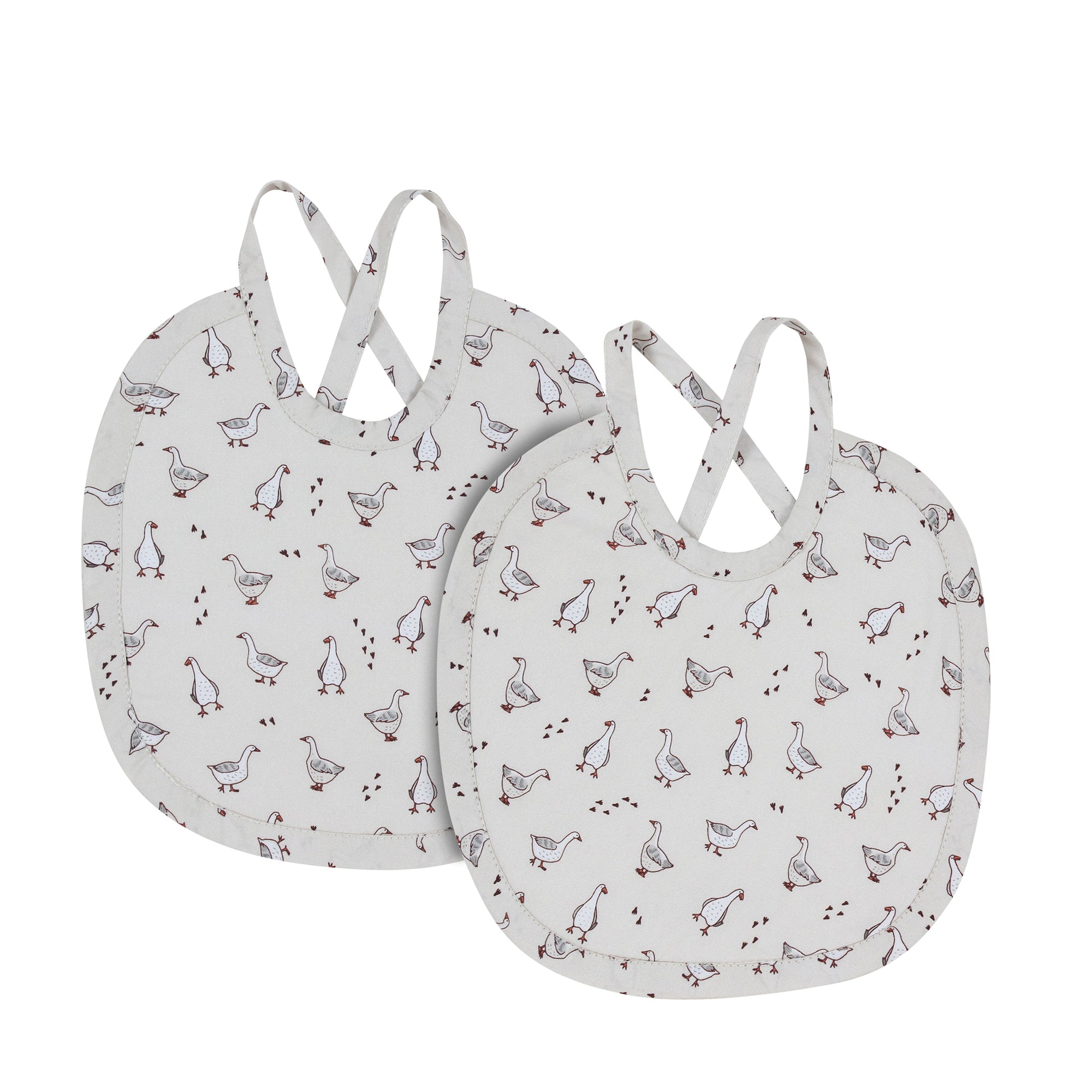 Beige Ducks Bib (Set of 2)