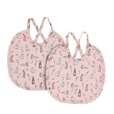 Pink Bunnies Bib (Set of 2)